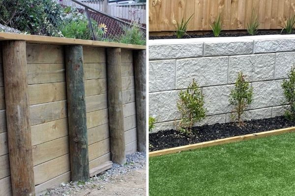 Stonebloc vs Timber Retaining Wall